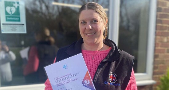 Lauren successfully completes First Aid at Work course
